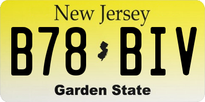 NJ license plate B78BIV