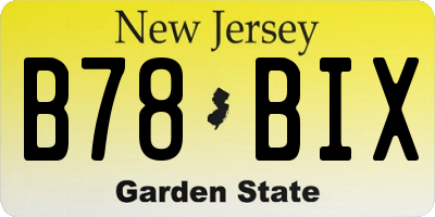 NJ license plate B78BIX