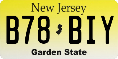 NJ license plate B78BIY
