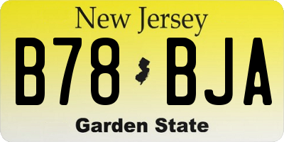 NJ license plate B78BJA