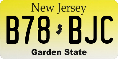 NJ license plate B78BJC