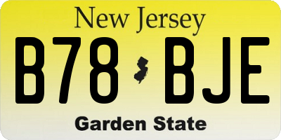 NJ license plate B78BJE