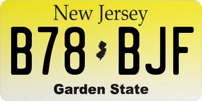 NJ license plate B78BJF