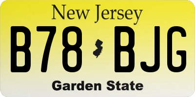 NJ license plate B78BJG