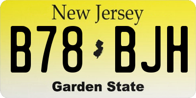 NJ license plate B78BJH