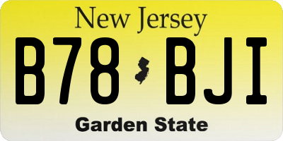 NJ license plate B78BJI