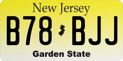NJ license plate B78BJJ
