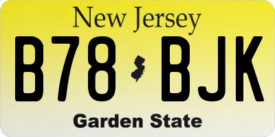 NJ license plate B78BJK