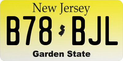 NJ license plate B78BJL