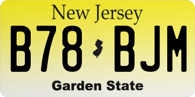 NJ license plate B78BJM