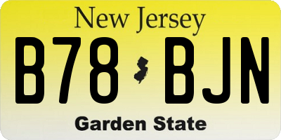 NJ license plate B78BJN