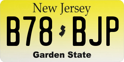 NJ license plate B78BJP