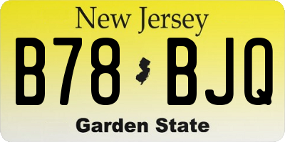 NJ license plate B78BJQ