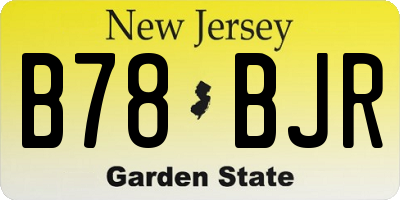 NJ license plate B78BJR