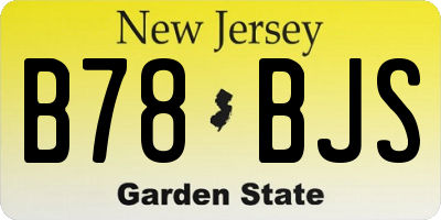 NJ license plate B78BJS