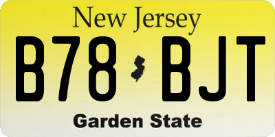 NJ license plate B78BJT
