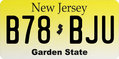 NJ license plate B78BJU