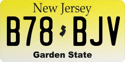 NJ license plate B78BJV