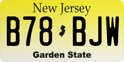 NJ license plate B78BJW
