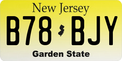 NJ license plate B78BJY