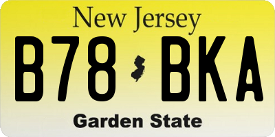 NJ license plate B78BKA