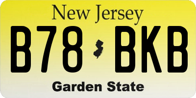 NJ license plate B78BKB