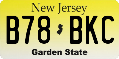 NJ license plate B78BKC