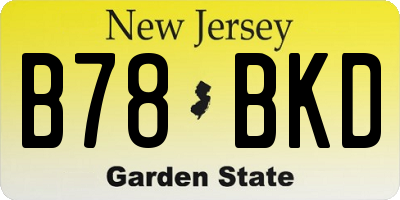 NJ license plate B78BKD