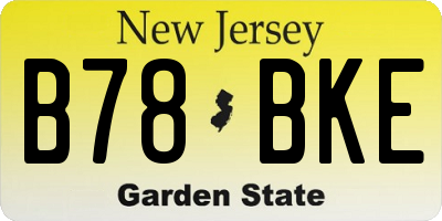 NJ license plate B78BKE