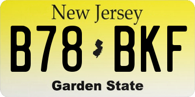 NJ license plate B78BKF