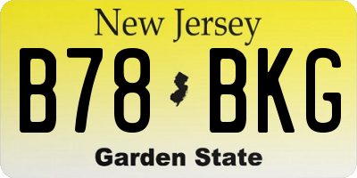NJ license plate B78BKG