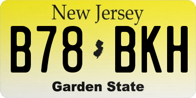 NJ license plate B78BKH