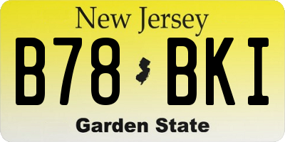 NJ license plate B78BKI