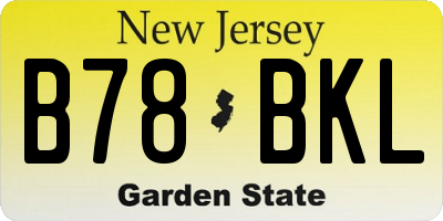NJ license plate B78BKL