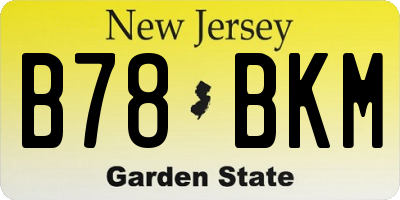NJ license plate B78BKM