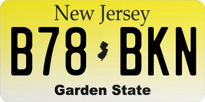 NJ license plate B78BKN