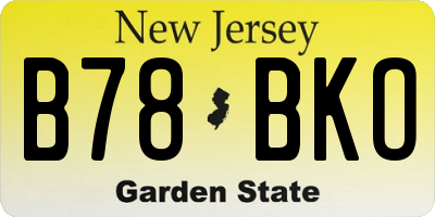 NJ license plate B78BKO