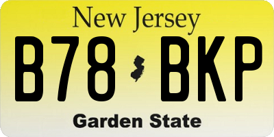 NJ license plate B78BKP