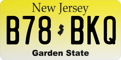 NJ license plate B78BKQ