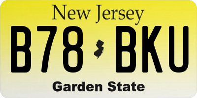 NJ license plate B78BKU