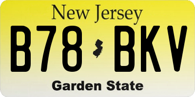 NJ license plate B78BKV