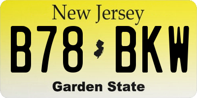 NJ license plate B78BKW