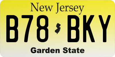 NJ license plate B78BKY