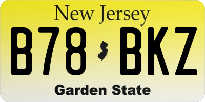 NJ license plate B78BKZ