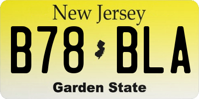 NJ license plate B78BLA