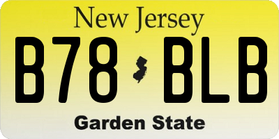 NJ license plate B78BLB
