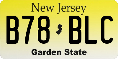NJ license plate B78BLC
