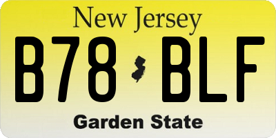 NJ license plate B78BLF