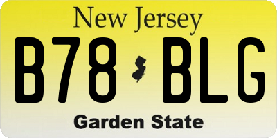 NJ license plate B78BLG