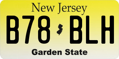 NJ license plate B78BLH